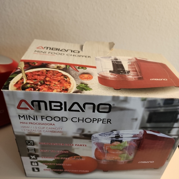 Ambiano Kitchen Ambiano Mini Food Chopper 0w 15 Cup Capacity Red